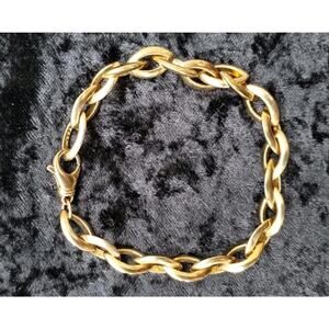 Michael Anthony Signed Italy Gold Over Sterling 8” Oval Link Charm Bracelet